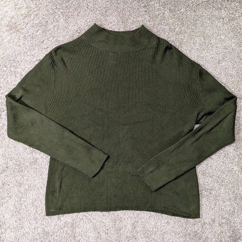 Coldwater Creek Green Silk Sweater